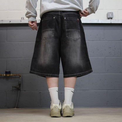 Baggy Southpole denim shorts y2k black Streetwear skater style brand surf jorts