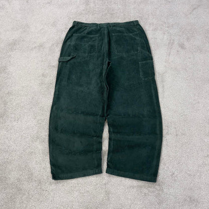Green Venezia Jeans corduroy carpenter trousers W36L30 extra baggy cord pants 90s skate style