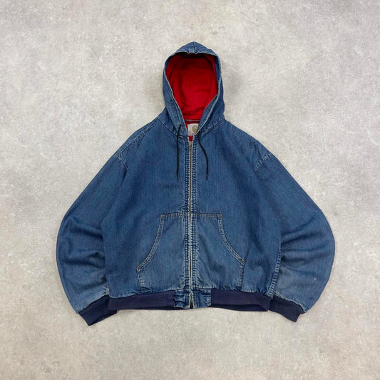Vintage denim Carhartt active jacket cropped XS 1960s/70s blue denim active