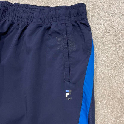 Baggy Fila trackies XXL navy loose Y2K style foaty joggers print logo