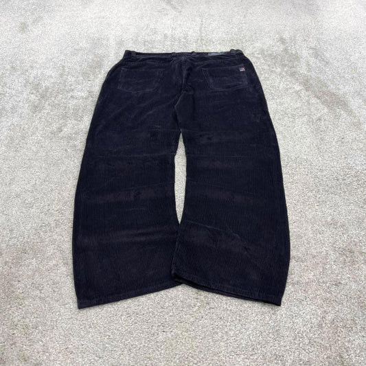 Vintage baggy jumbo corduroy pants navy MR Brands wide wale chunky cord trousers