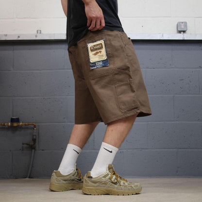 Baggy canvas cargo shorts carpenter brown Schmidt skater style work shorts summer