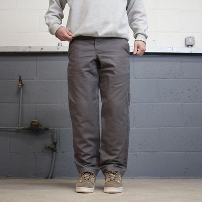 Grey Dickies carpenter pants W32L30 slim taper cargo 90s skate style pants patch logo