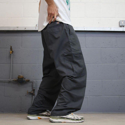 Baggy Dickies cargo trousers W42L32 grey chino style skater cargo pants