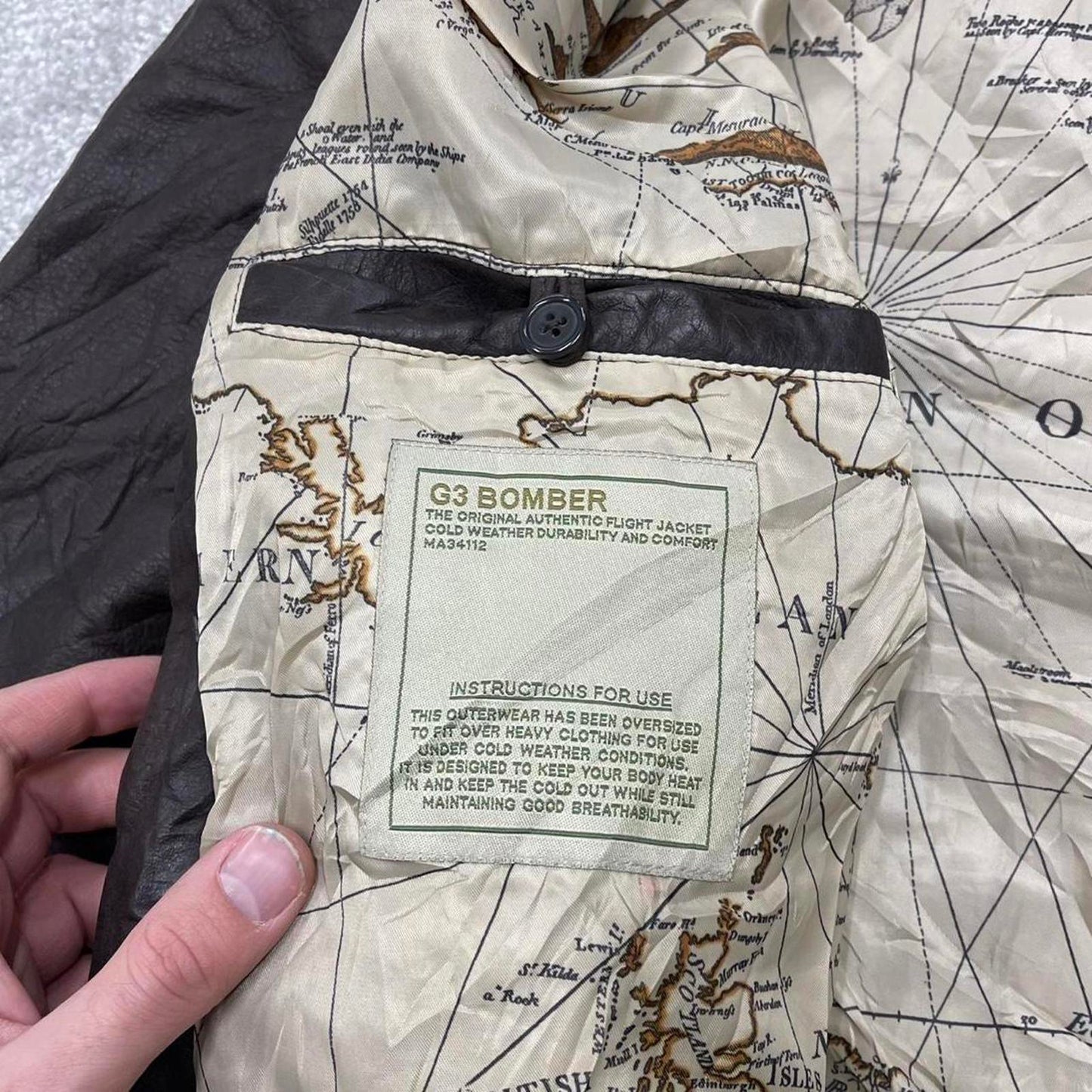 Vintage G3 leather flight aviator bomber jacket brown G-III boxy genuine leather coat