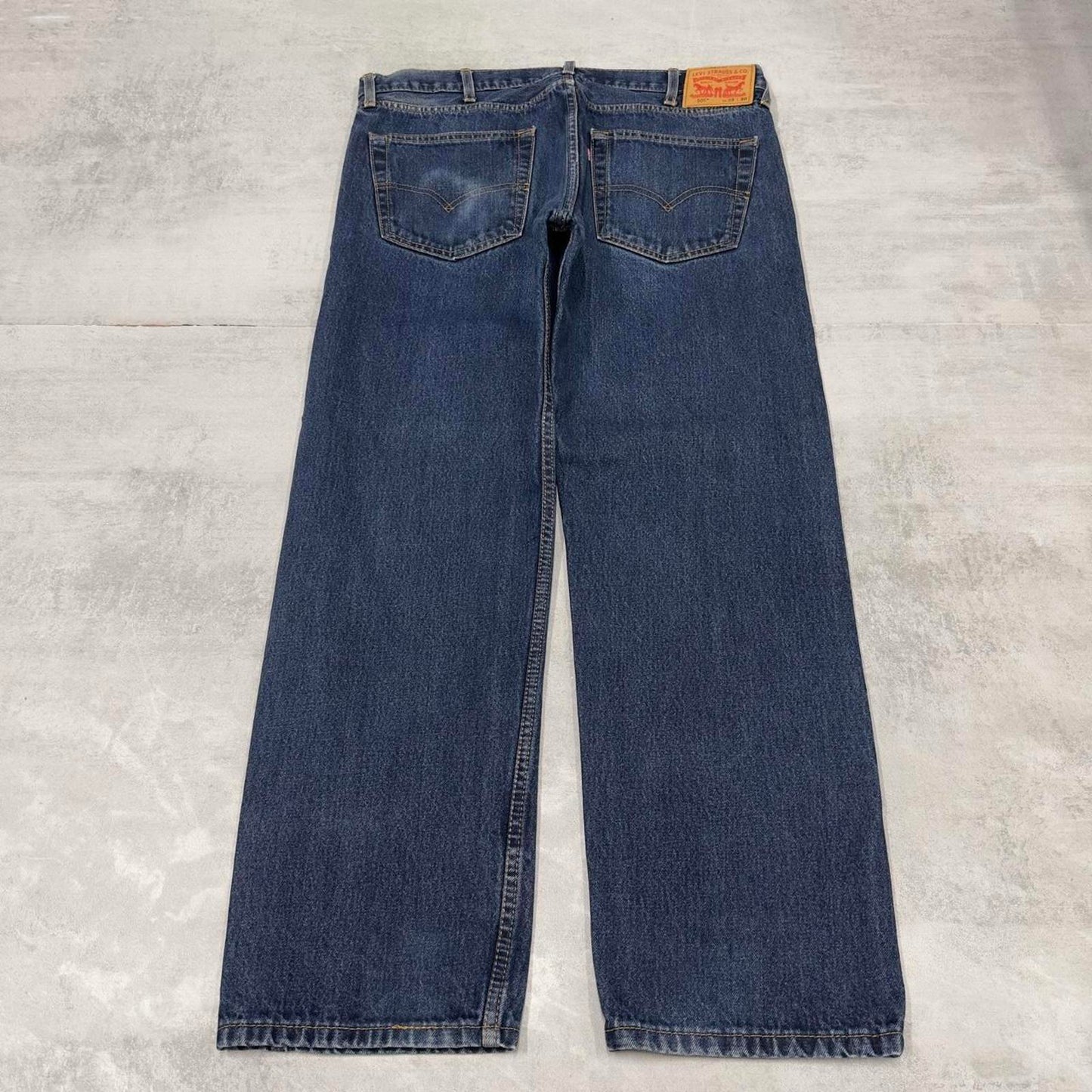 Blue Levis 505 jeans W38L30 blue loose straight leg y2k style pants red tab logo