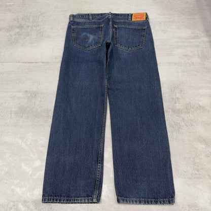 Blue Levis 505 jeans W38L30 blue loose straight leg y2k style pants red tab logo