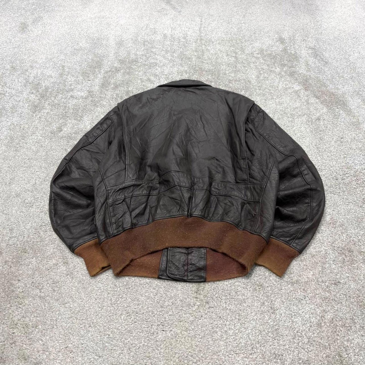 Vintage leather flight aviator bomber jacket brown Banana Republic boxy genuine leather coat