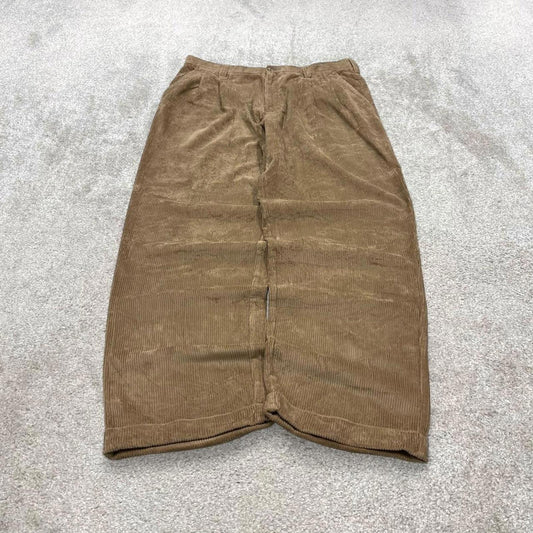 Vintage baggy jumbo corduroy pants tan Croft & Barrow Wide wale chunky cord trousers