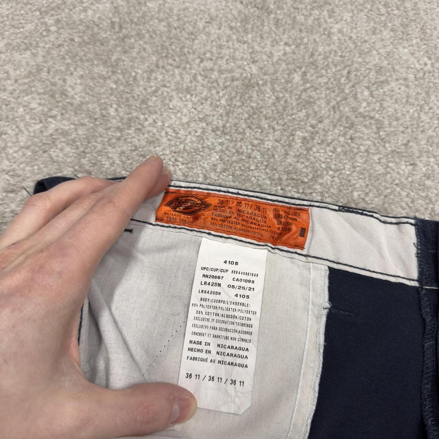 Y2k baggy Dickies cargo shorts W36 skater style navy