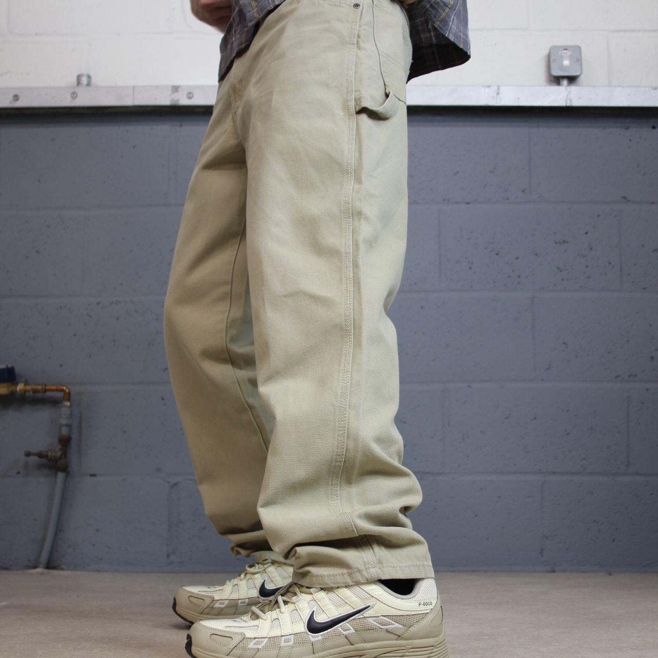 Dickies y2k carpenter pants beige Loose leg 2000s style skater workwear cargos