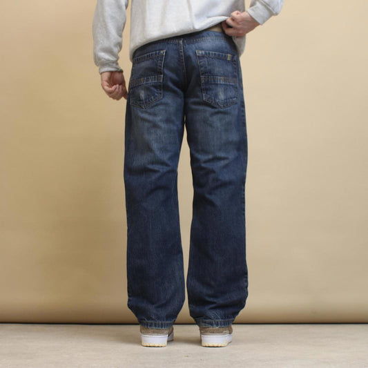Blue A. Prodigee jeans W30L30 Y2K distressed style hip hop jeans