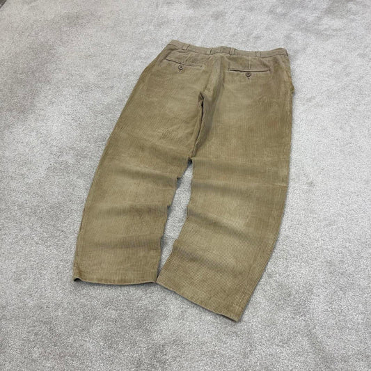 Vintage beige Canda wide wale corduroy trousers W34L28 baggy jumbo cord pants 90s skate style