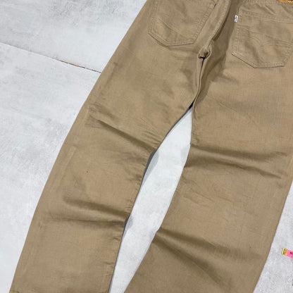 Levis 505 jeans casual streetwear W33L30 Tan brown straight leg y2k style pants white tab logo skate