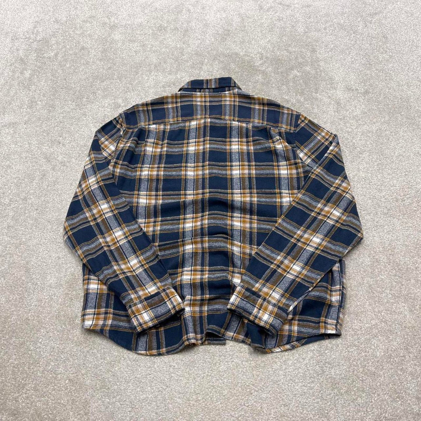 Checkered plaid flannel shirt autumnal XL navy Lucky Brand men's long sleeve button up y2k style