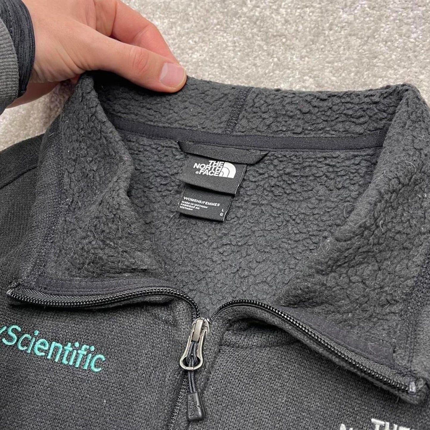 North Face technical fleece large women's TNF black full zip y2k style autumn