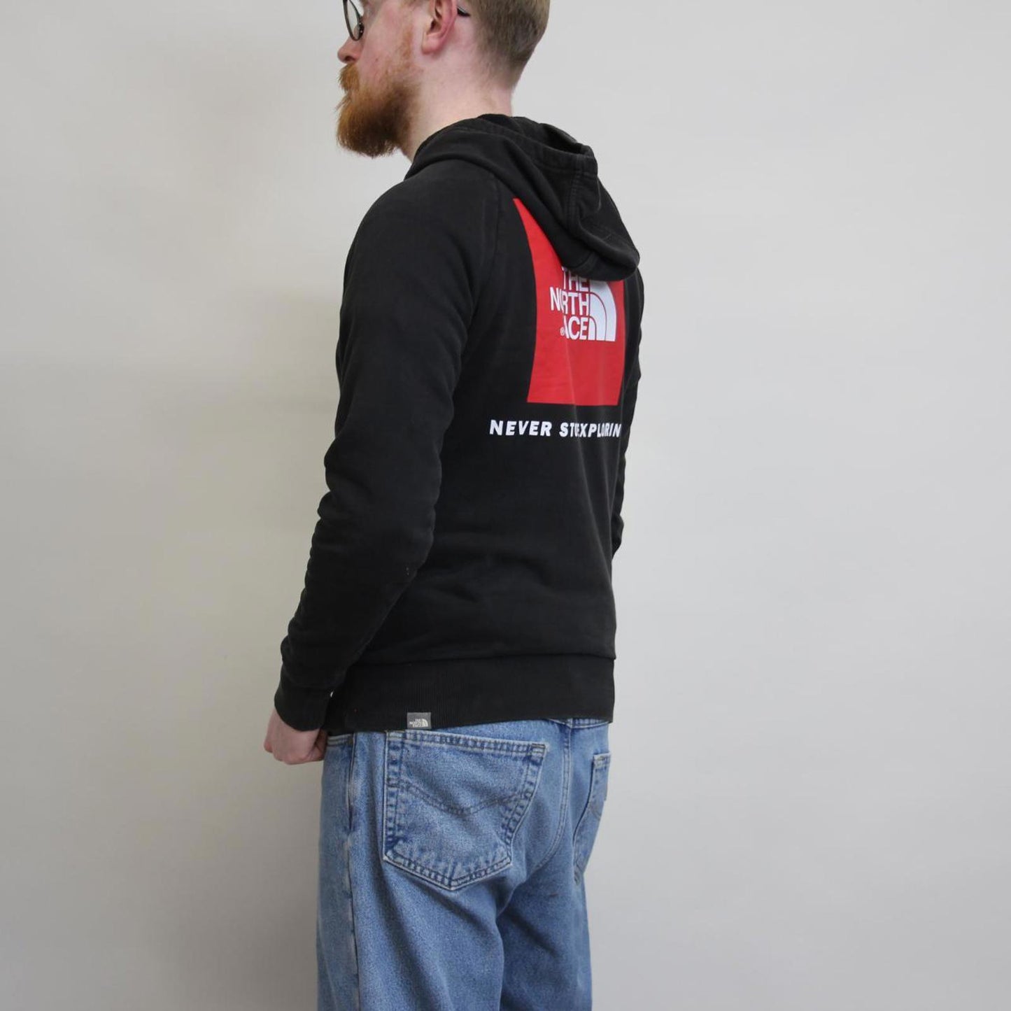 Black North Face hoodie S pullover jumper print tnf spellout design