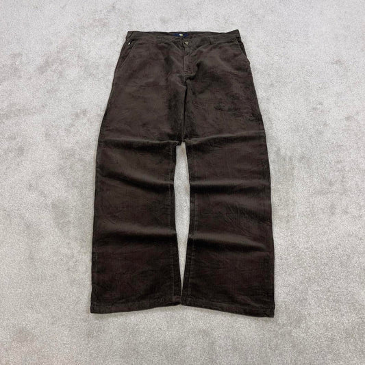 Vintage brown wide wale corduroy trousers W36L33 baggy cord pants 90s skate style