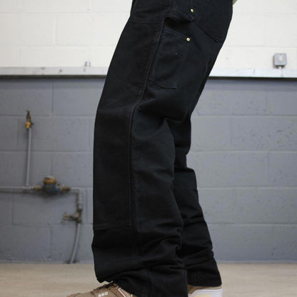 Black Carhartt double knee carpenter jeans W34L34 90s style thick canvas loose leg skater cargos