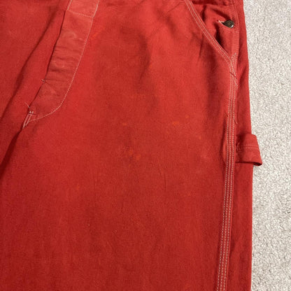 Vintage Big Mac baggy dungarees 00s denim overalls red Patch logos and adjustable straps