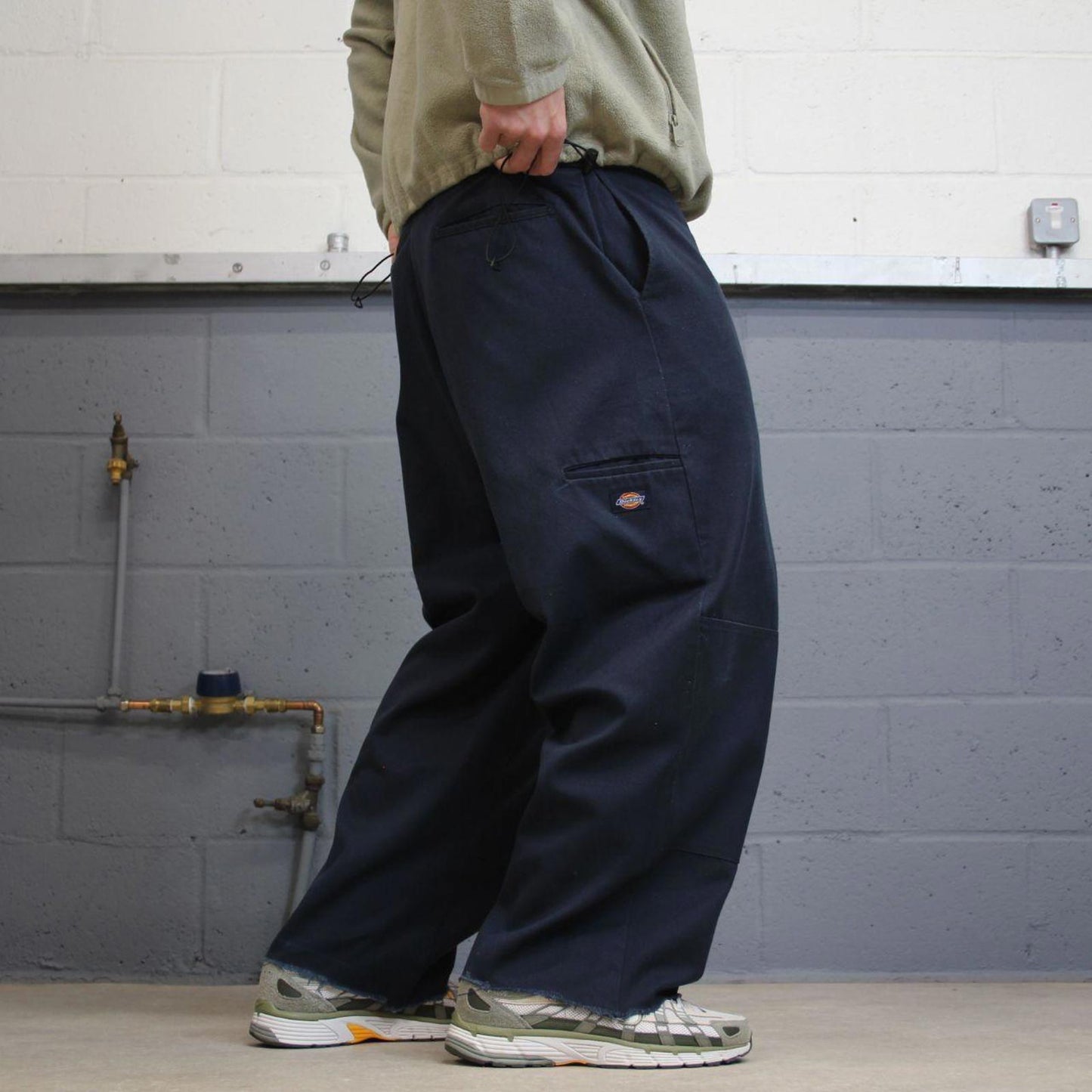 Y2k baggy Dickies double knee work pants navy Loose wide-leg chino style skate trousers