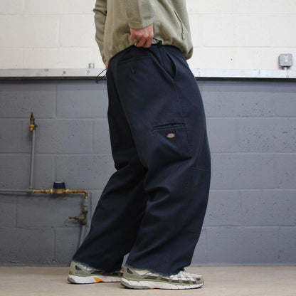 Y2k baggy Dickies double knee work pants navy Loose wide-leg chino style skate trousers
