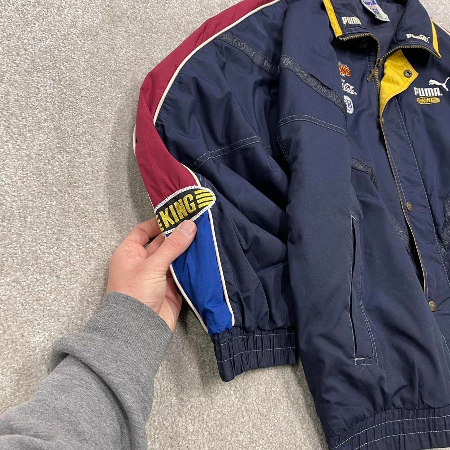 Vintage Puma King technical jacket L men's y2k 00s style bomber embroidered detail
