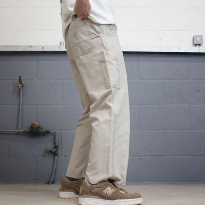 Mens Carhartt carpenter pants W32 L26 beige loose 90s style cargos