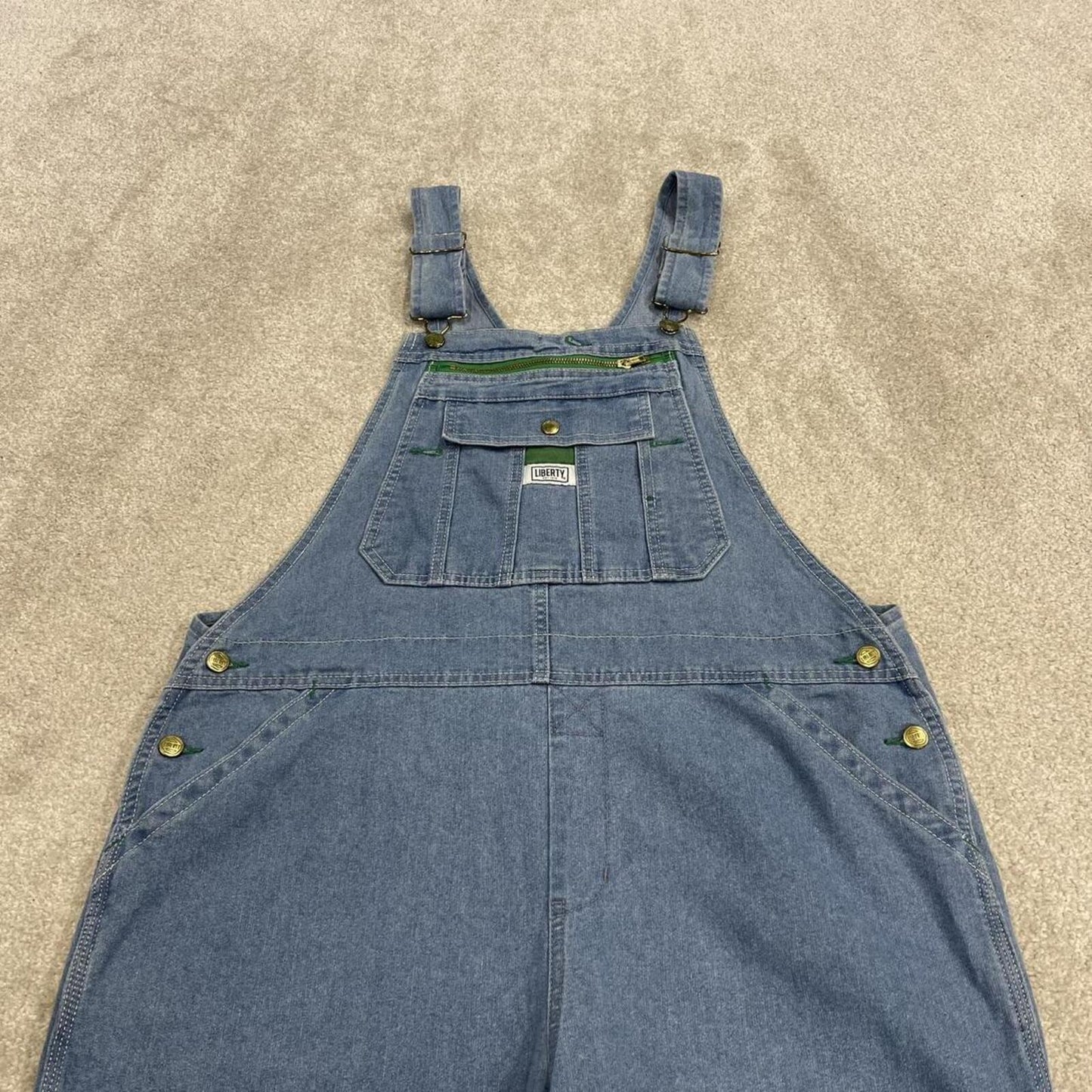 Vintage baggy Dungarees denim overalls blue Liberty workwear bib & brace utility