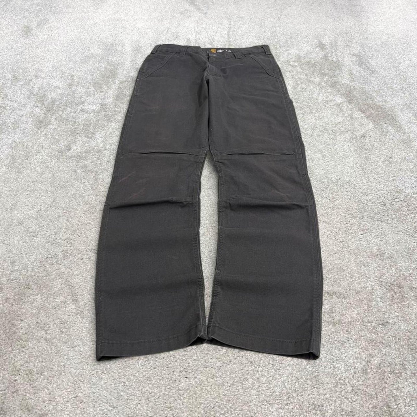 Carhartt jeans canvas work pants grey Relaxed fit workwear pants white patch logo