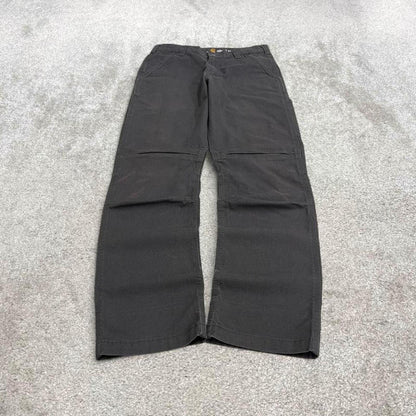 Carhartt jeans canvas work pants grey Relaxed fit workwear pants white patch logo