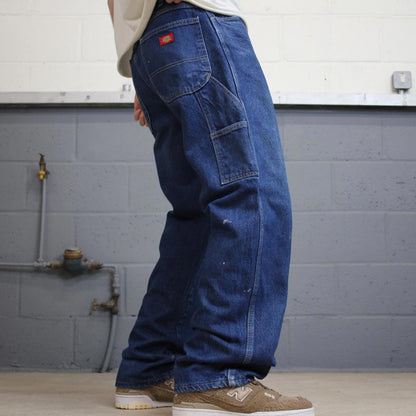 Baggy Dickies carpenter jeans W34L32 90s skate style blue thick denim cargos