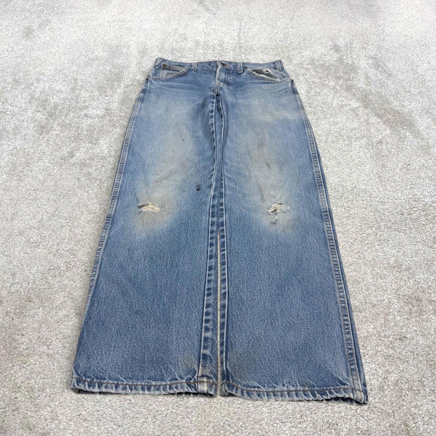 90s Dickies jeans casual workwear W32L32 loose blue 90s skate style thick denim pants streetwear