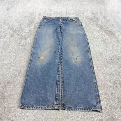 90s Dickies jeans casual workwear W32L32 loose blue 90s skate style thick denim pants streetwear