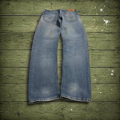 Levi's 505 straight fit jeans y2k blue Regular straight leg denim pants red tab logo