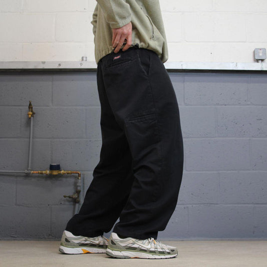 Y2K baggy Dickies carpenter work pants faded black Loose leg chino style skate trousers