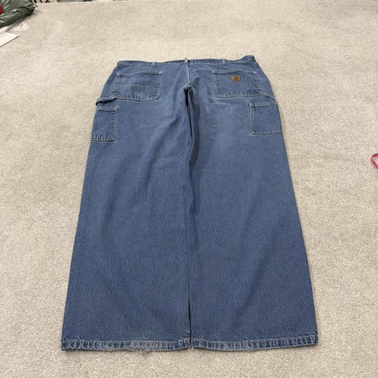 Baggy Carhartt carpenter jeans work pants blue Loose wide leg denim cargo skate style workwear
