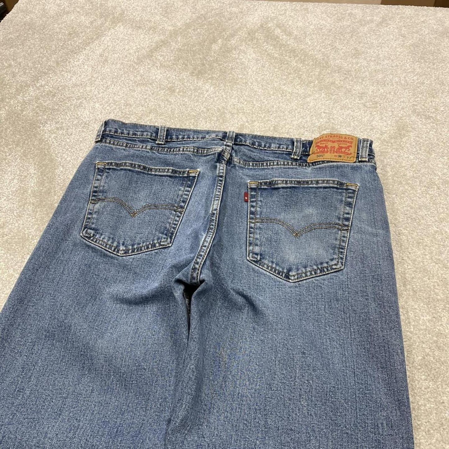 Y2k Levi's 505 jeans straight leg blue Casual denim pants red tab logo