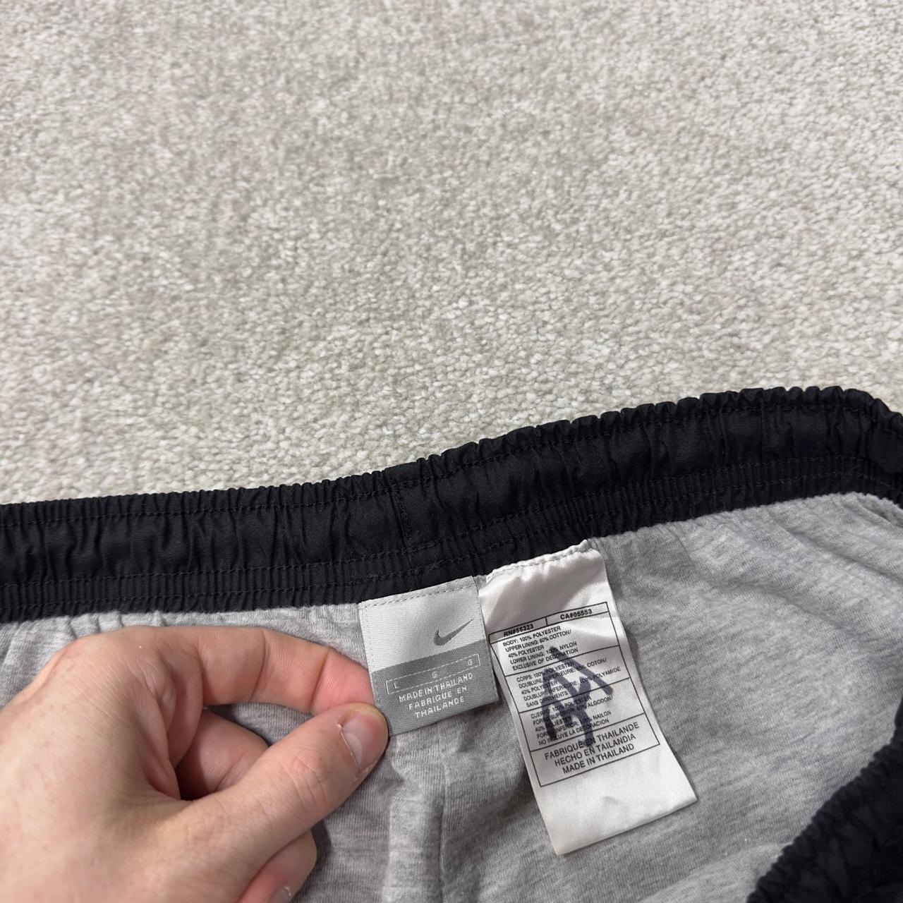 Y2K Nike baggy tracksuit bottoms black L Loose track pants embroidered logos drawstring
