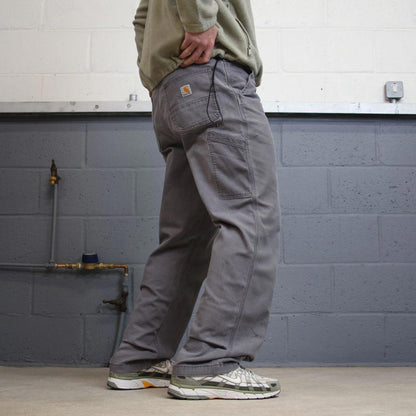 Vintage Carhartt carpenter pants grey 90s skater style W38L32 relaxed carpenters