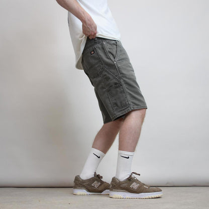 Mens Loose Dickies Carpenter Jorts W34 Green canvas denim cargo summer skate shorts