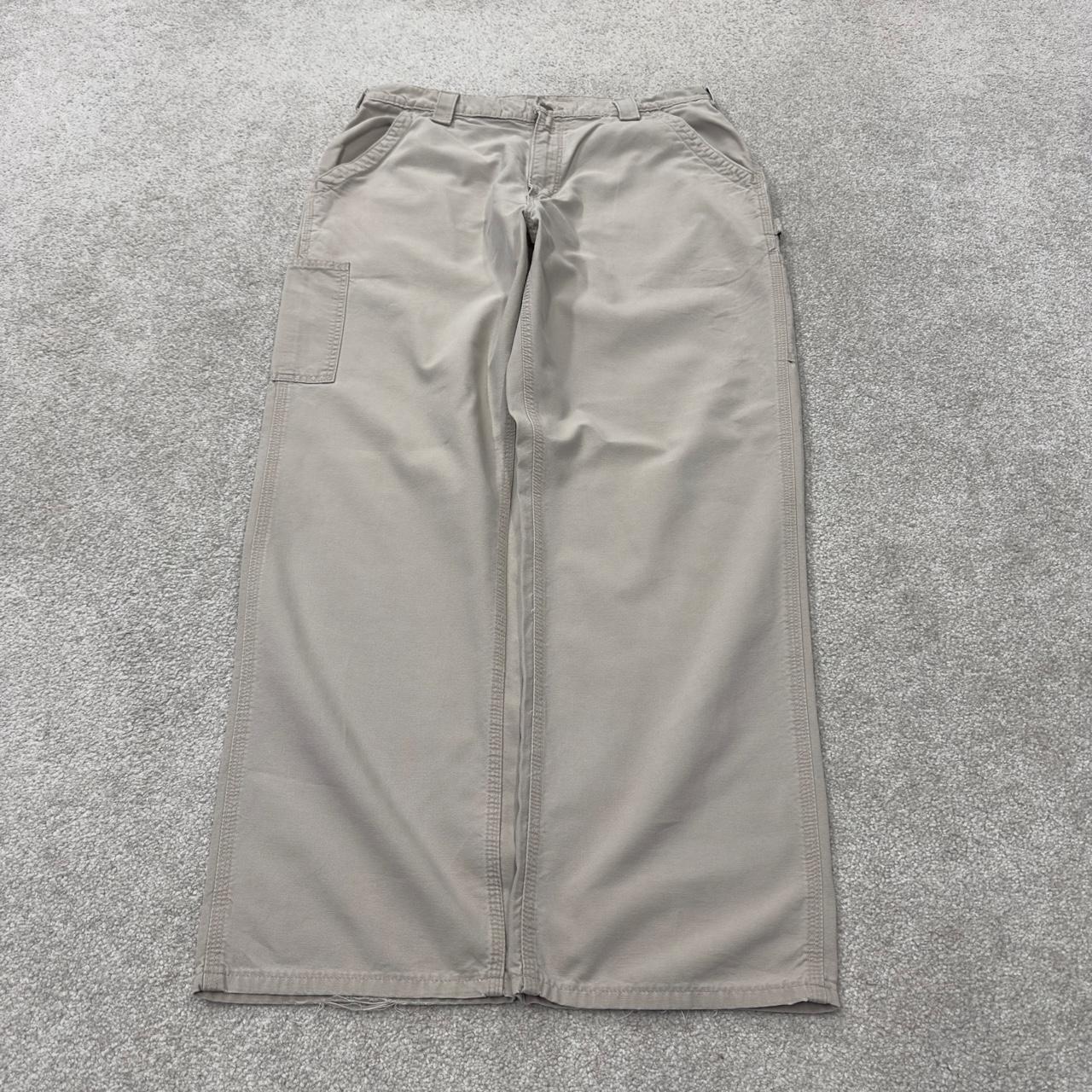 Baggy vintage Carhartt carpenter pants y2k beige Loose leg 2000s skater style workwear