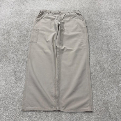 Baggy vintage Carhartt carpenter pants y2k beige Loose leg 2000s skater style workwear