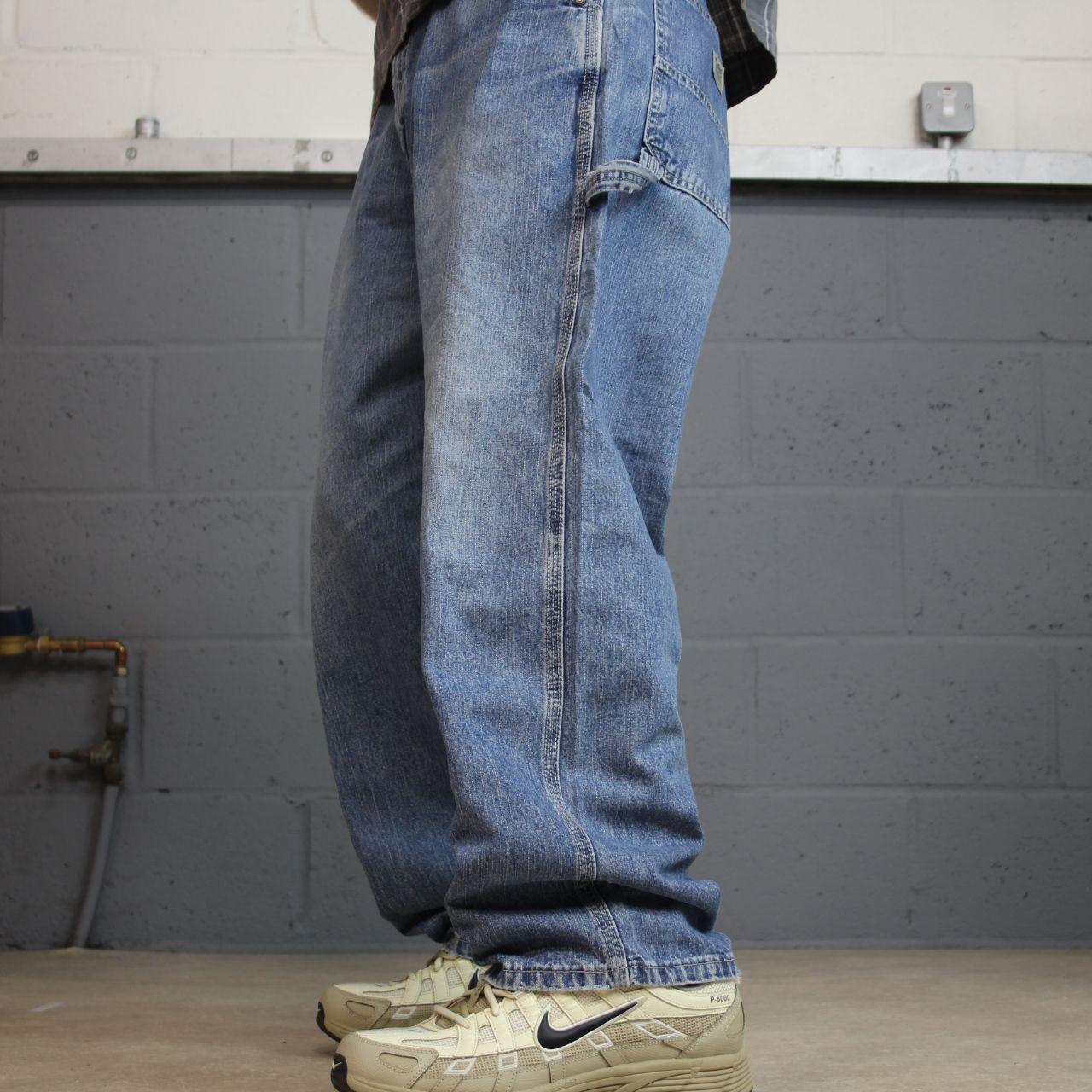 Vintage baggy Lee carpenter jeans y2k blue Loose leg skater style utility workwear trousers