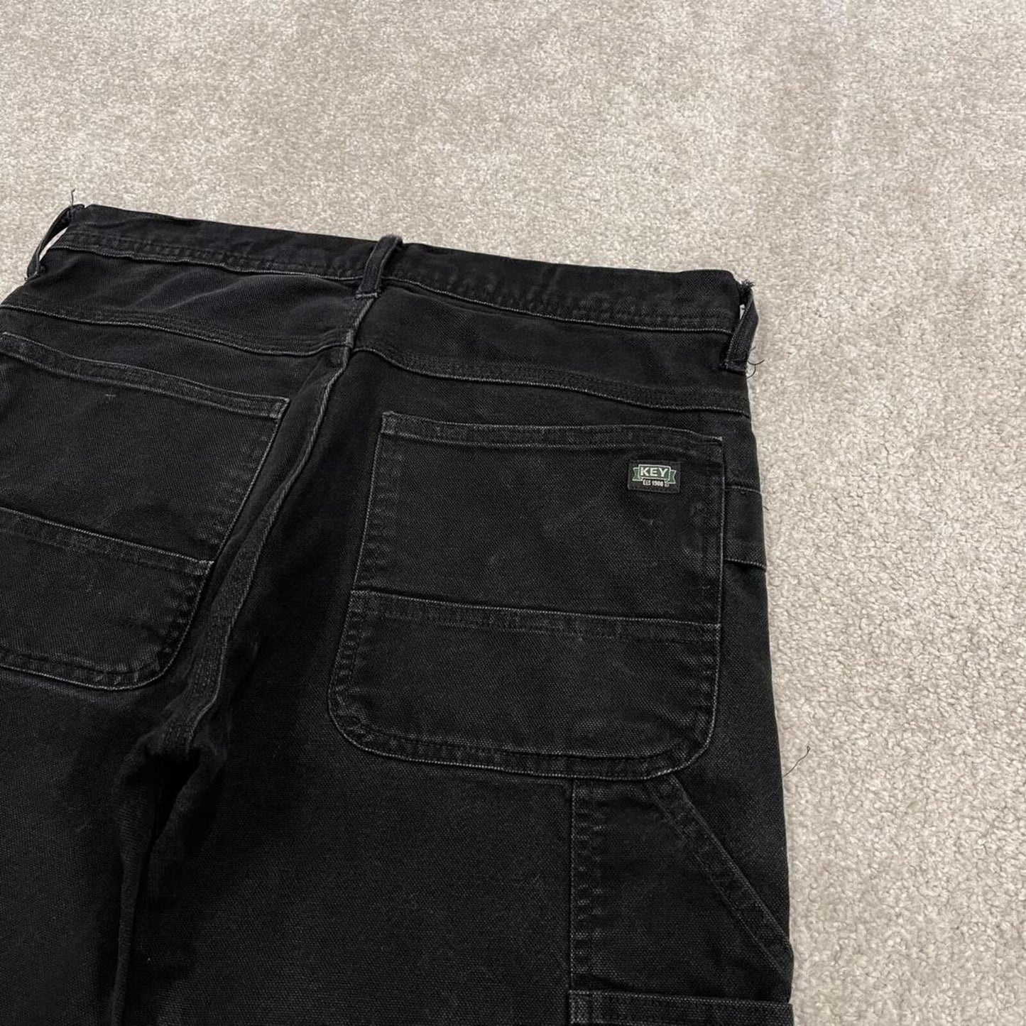 Key denim carpenter shorts cargo blue Loose summer festival jean shorts
