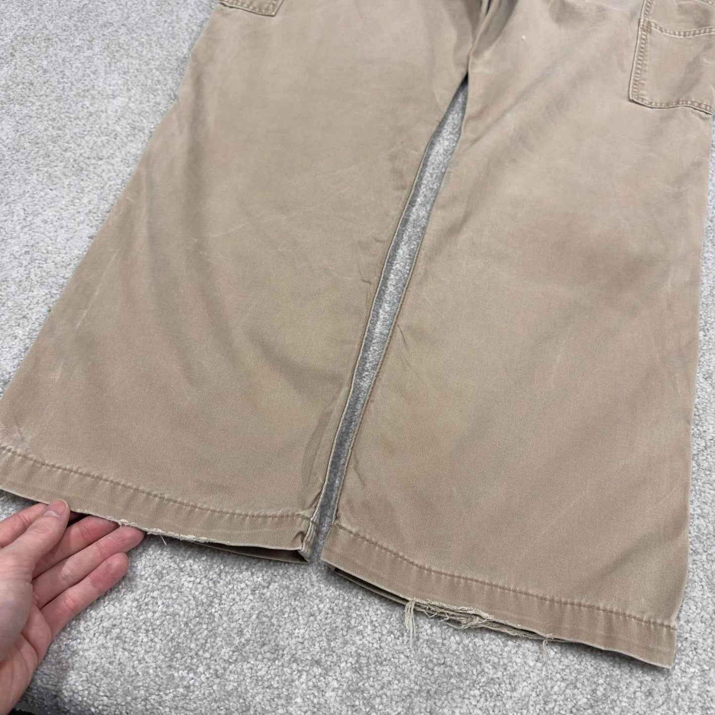 Y2K Carhartt carpenter pants beige Loose relaxed fit skate style workwear cargo pants