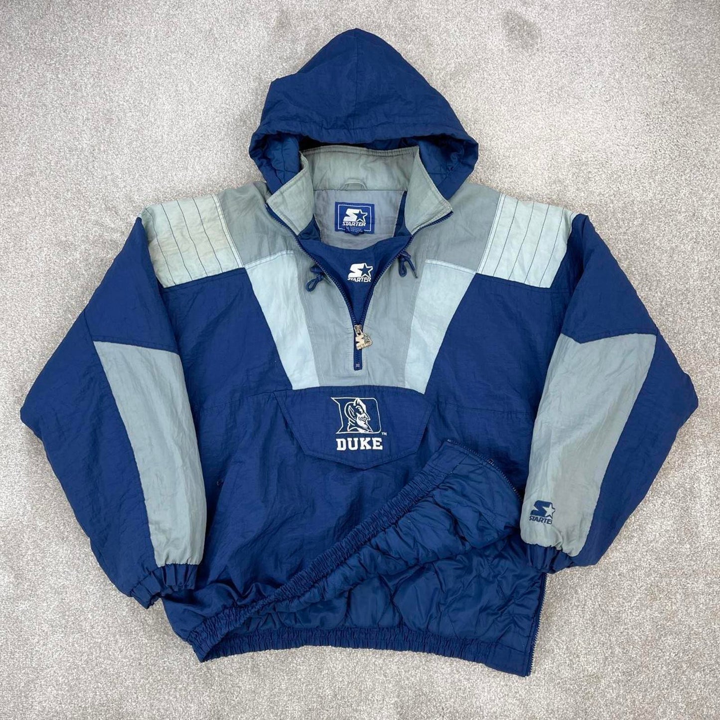 Blue grey Duke NHL Starter jacket XL pull over anorak