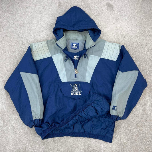 Blue grey Duke NHL Starter jacket XL pull over anorak