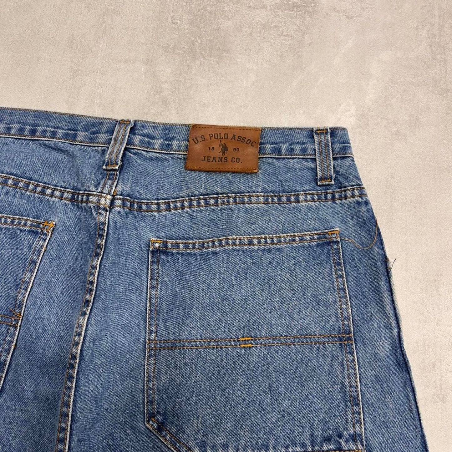 Baggy Polo Assn carpenter jorts W38 wide leg denim 90s style cargo skater shorts