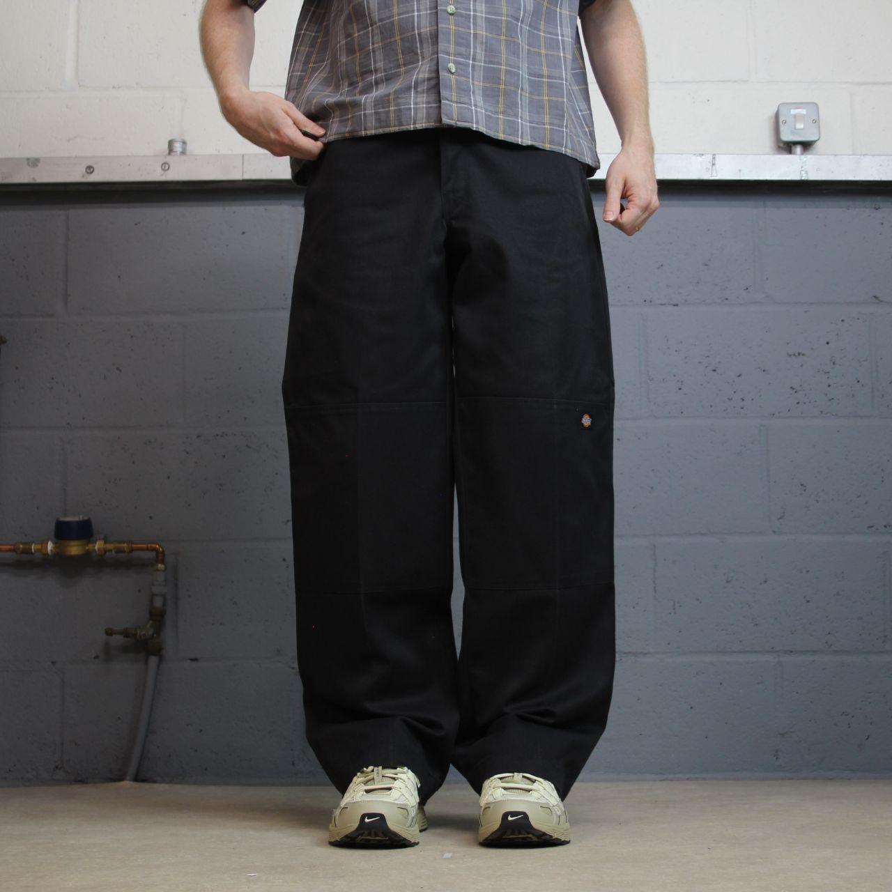 Dickies baggy double knee pants black W32L32 Loose fit wide leg chino skate work trousers